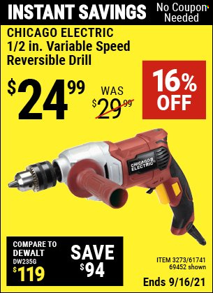 thumbnail - Harbor Freight Flyer - 09/07/2021 - 09/16/2021 - Sales products - drill. Page 114.