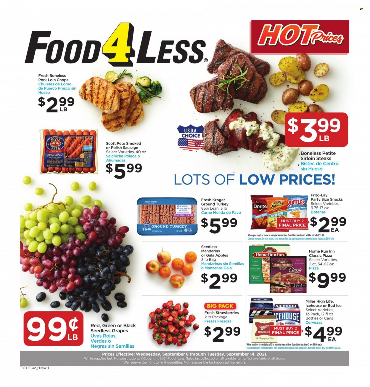 Food 4 Less ad - 09/08/2021 - 09/14/2021. Page 1