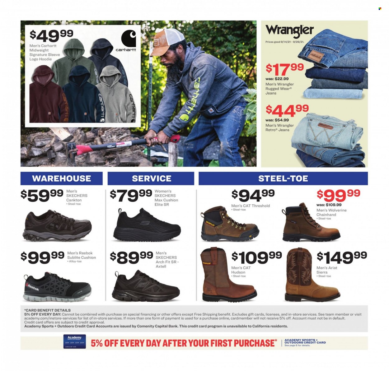 thumbnail - Academy Sports + Outdoors Flyer - 09/13/2021 - 10/03/2021 - Sales products - Reebok, Skechers, jeans, hoodie. Page 6.