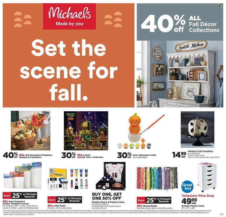 thumbnail - Michaels Flyer - 09/12/2021 - 09/18/2021 - Sales products - canvas. Page 1.