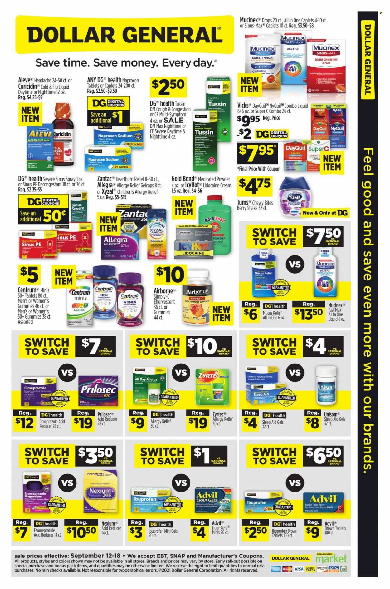 Dollar General ad - 09/12/2021 - 09/18/2021. Page 1