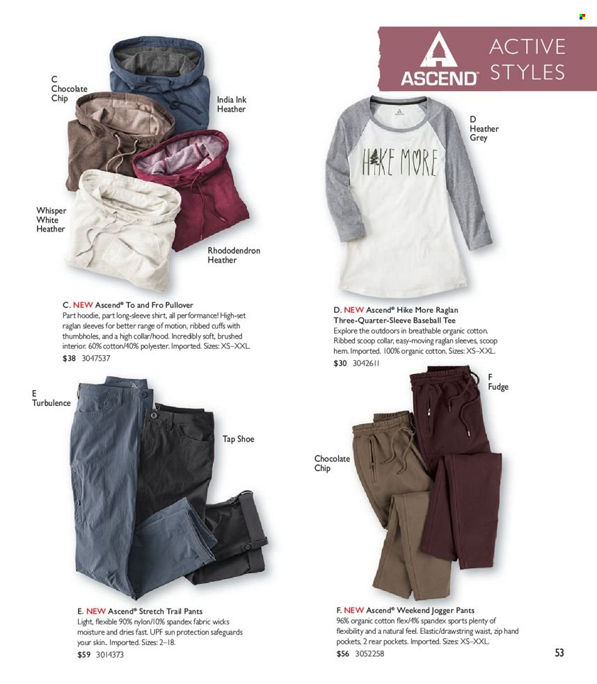 thumbnail - Cabela's Flyer - Sales products - pants, long-sleeve shirt, shirt, hoodie, pullover, jogger pants. Page 53.