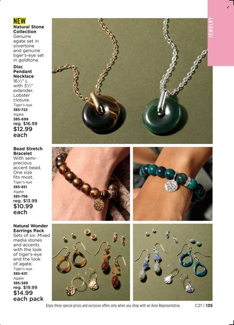 thumbnail - Avon Flyer - 09/14/2021 - 09/27/2021 - Sales products - Avon, bracelet, earrings, necklace, pendant, jewelry. Page 135.
