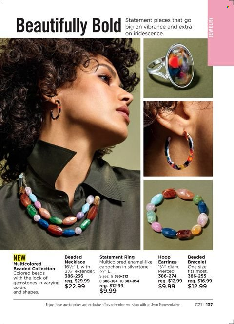 thumbnail - Avon Flyer - 09/14/2021 - 09/27/2021 - Sales products - Avon, bracelet, earrings, necklace, jewelry. Page 137.