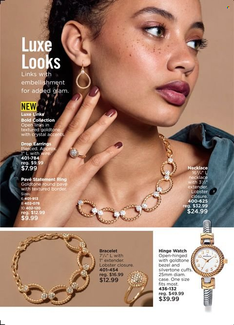 thumbnail - Avon Flyer - 09/14/2021 - 09/27/2021 - Sales products - bracelet, earrings, necklace, watch. Page 142.