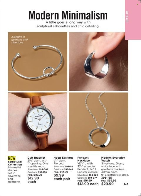 thumbnail - Avon Flyer - 09/14/2021 - 09/27/2021 - Sales products - bracelet, earrings, necklace, watch, pendant, jewelry. Page 145.
