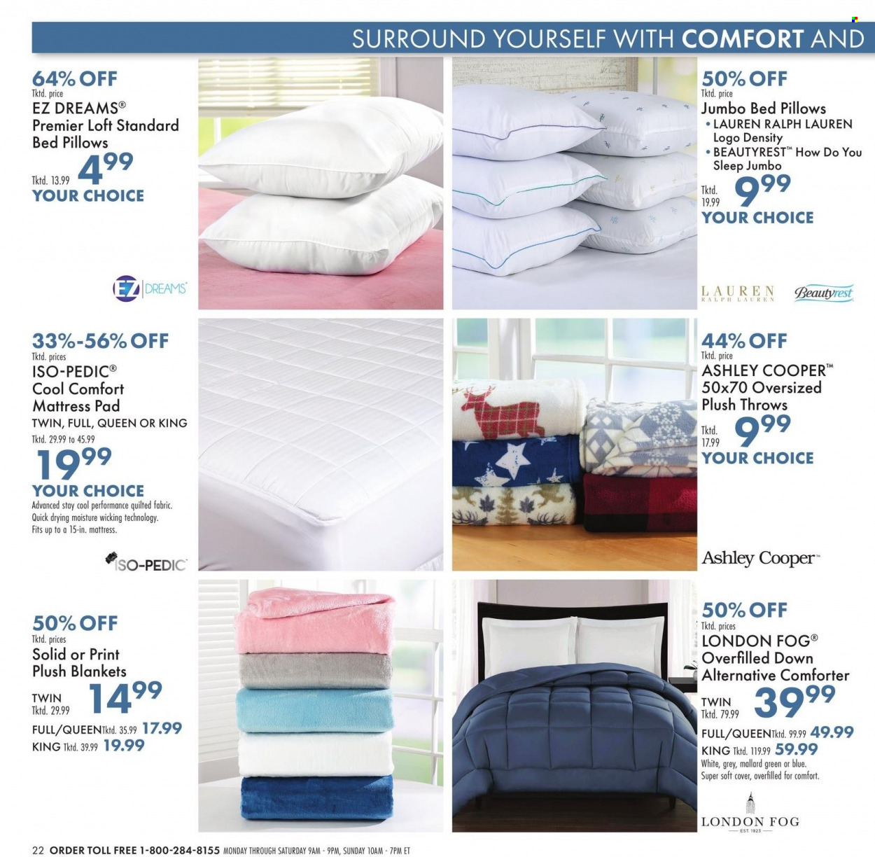 thumbnail - Boscov's Flyer - 09/16/2021 - 09/29/2021 - Sales products - Ralph Lauren, blanket, comforter, pillow, mattress protector, mattress. Page 23.