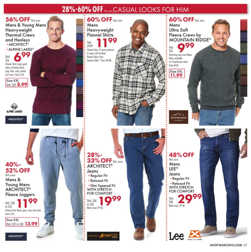 thumbnail - Boscov's Flyer - 09/16/2021 - 09/29/2021 - Sales products - Lee, jeans, shirt, joggers. Page 38.