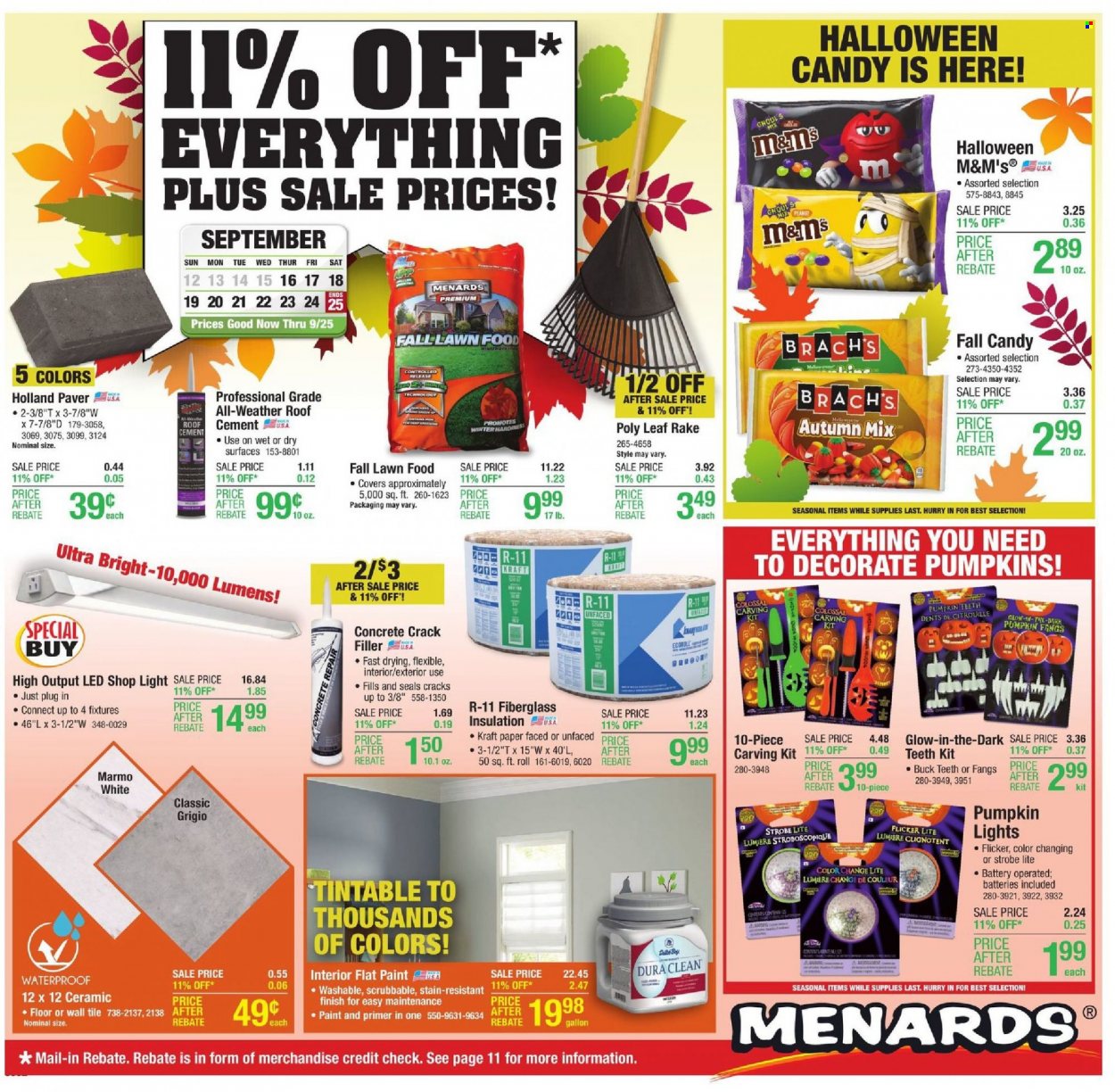 Menards ad - 09/16/2021 - 09/25/2021. Page 1