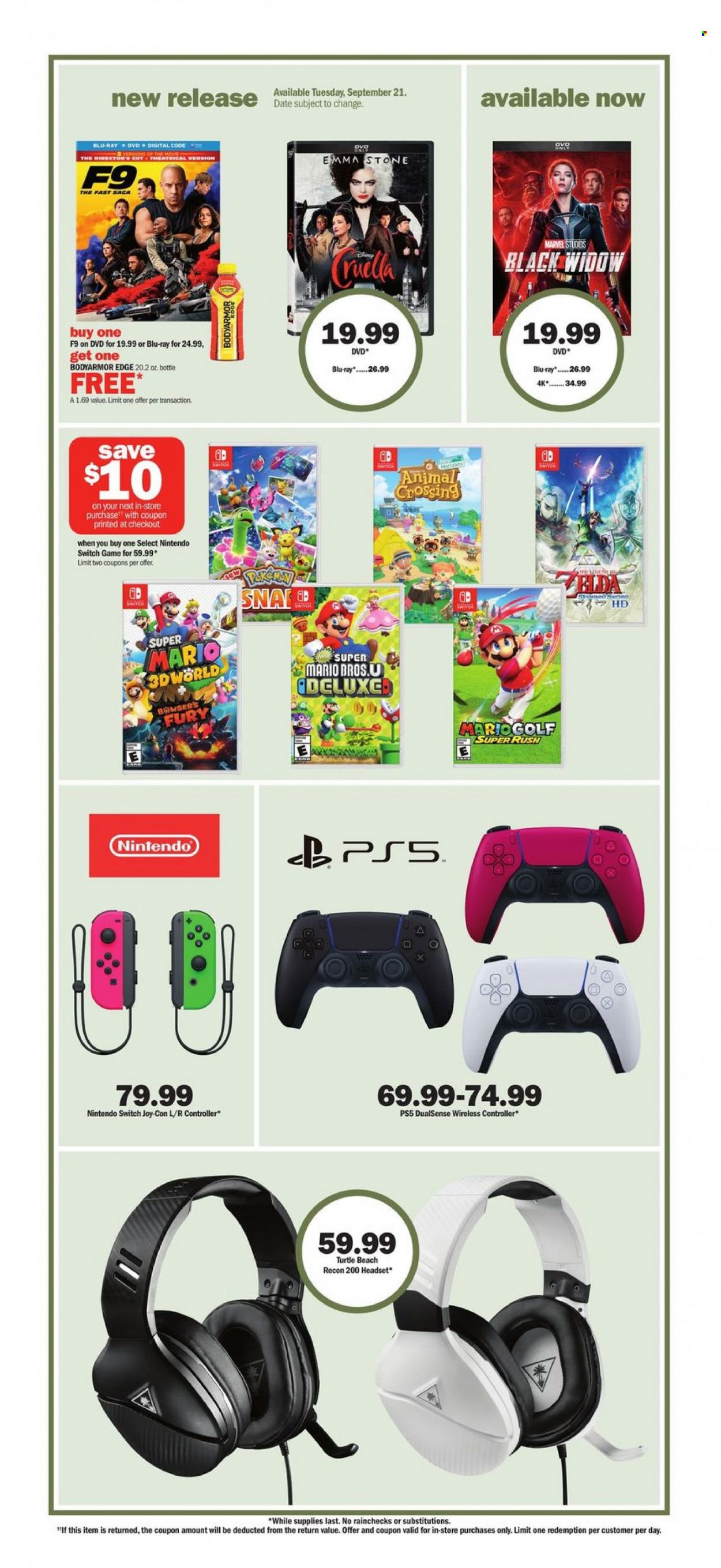 thumbnail - Meijer Flyer - 09/19/2021 - 09/25/2021 - Sales products - wireless controller, Nintendo Switch, PlayStation, PlayStation 5, Nintendo Switch game, Hewlett Packard, headset. Page 21.