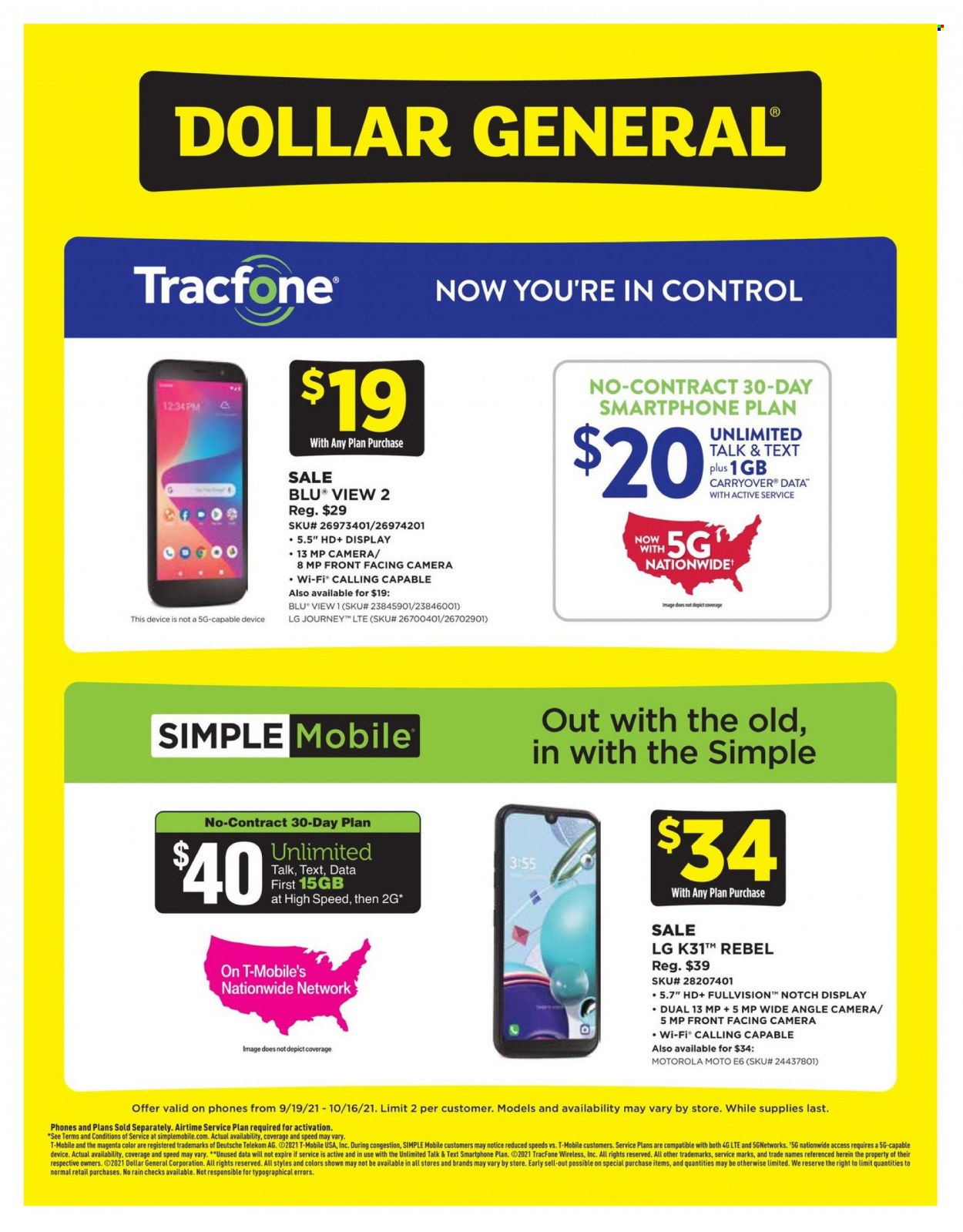 Dollar General ad - 09/19/2021 - 10/16/2021. Page 1