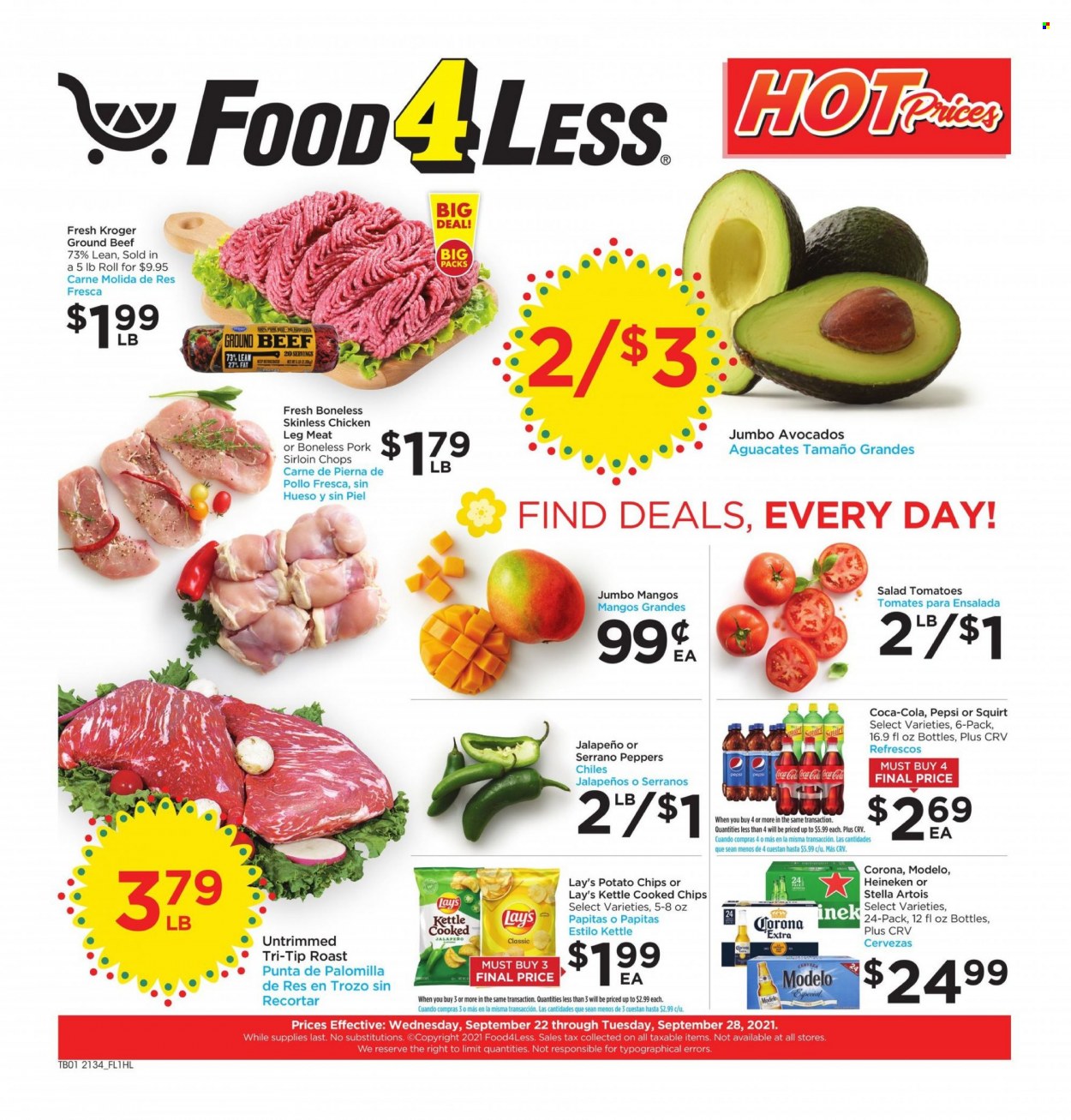 Food 4 Less ad - 09/22/2021 - 09/28/2021. Page 1