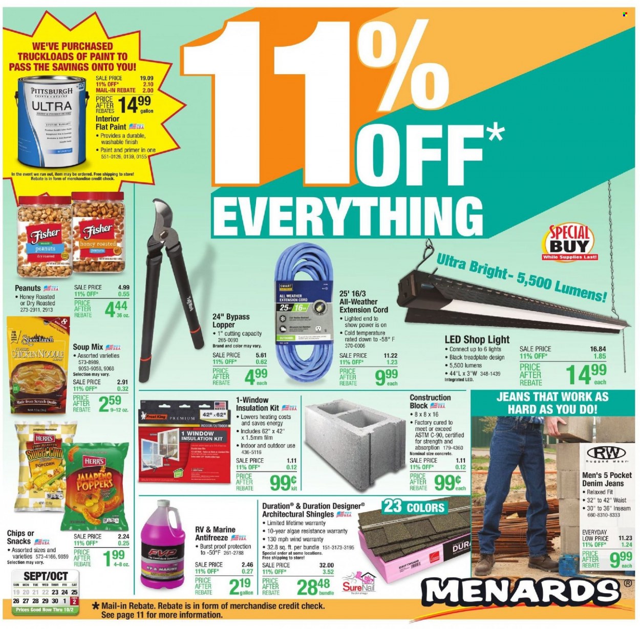 Menards ad - 09/23/2021 - 10/02/2021. Page 1