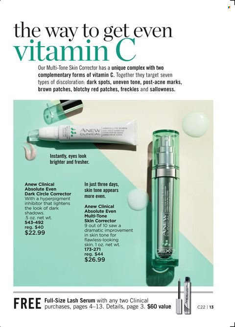 thumbnail - Avon Flyer - 09/28/2021 - 10/11/2021 - Sales products - Anew, serum, Absolute, corrector. Page 13.