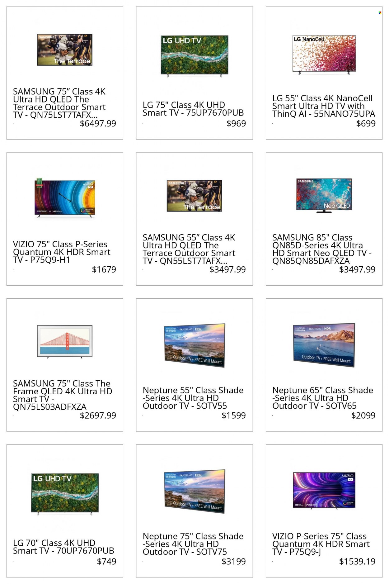 thumbnail - Sam's Club Flyer - Sales products - Vizio, Samsung, smart tv, UHD TV, ultra hd, HDTV, qled tv, TV. Page 9.