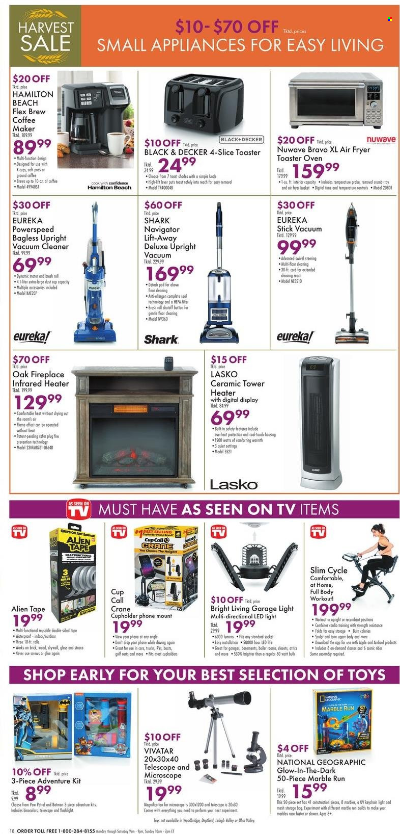 thumbnail - Boscov's Flyer - 09/30/2021 - 10/06/2021 - Sales products - bulb, Apple, mobile phone holder, coffee machine, vacuum cleaner, Black & Decker, air fryer, LED light. Page 18.