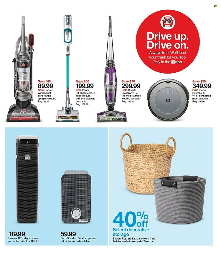 thumbnail - Target Flyer - 10/03/2021 - 10/09/2021 - Sales products - Target, air purifier, Bissell, Roomba, vacuum cleaner, robot vacuum. Page 9.