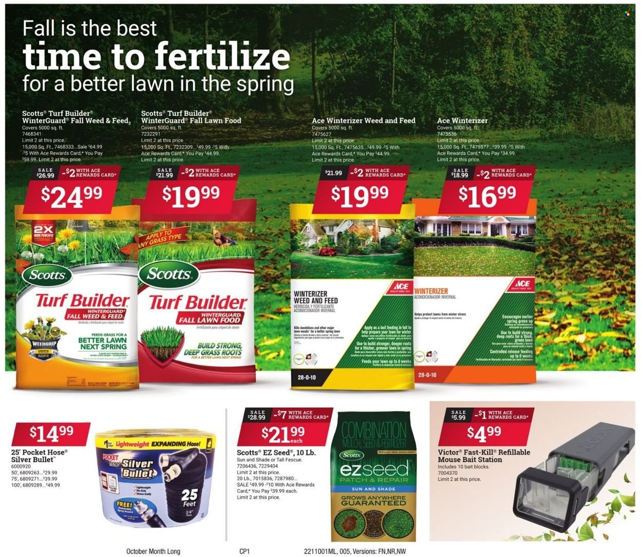 thumbnail - ACE Hardware Flyer - 10/01/2021 - 10/31/2021 - Sales products - mouse trap, mouse, plant seeds, Victor, turf builder. Page 5.