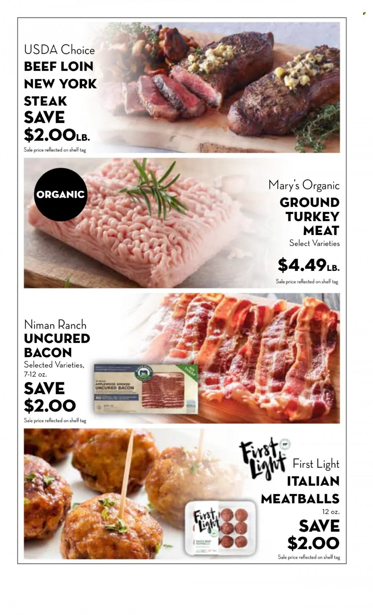 thumbnail - Bristol Farms Flyer - 09/15/2021 - 11/09/2021 - Sales products - meatballs, bacon, sugar, ground turkey, steak. Page 3.
