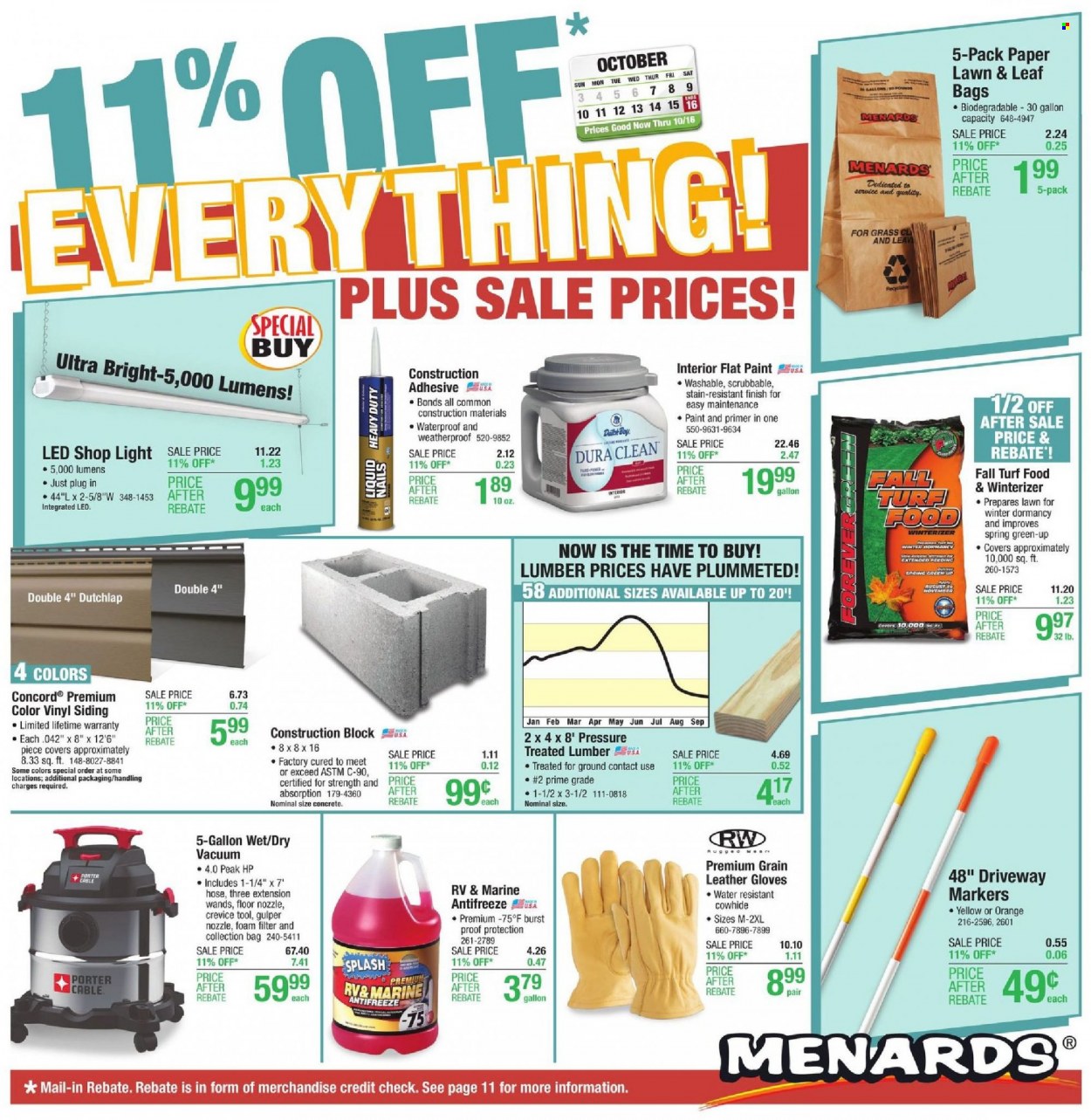 Menards ad - 10/07/2021 - 10/16/2021. Page 1