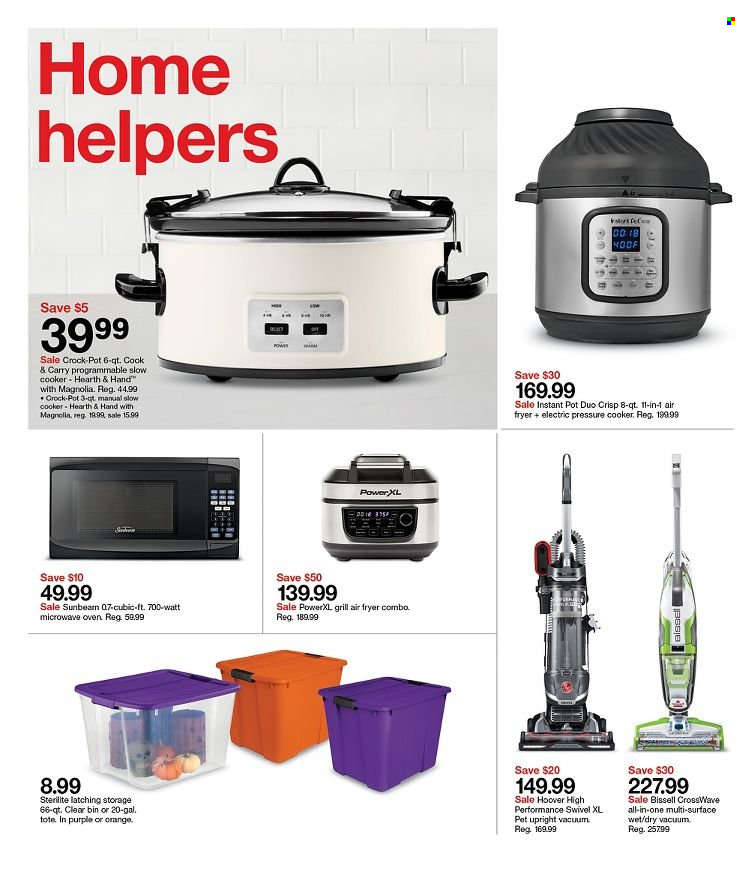 thumbnail - Target Flyer - 10/10/2021 - 10/16/2021 - Sales products - oranges, pot, pressure cooker, oven, microwave, Bissell, vacuum cleaner, slow cooker, air fryer, Instant Pot, tote. Page 2.