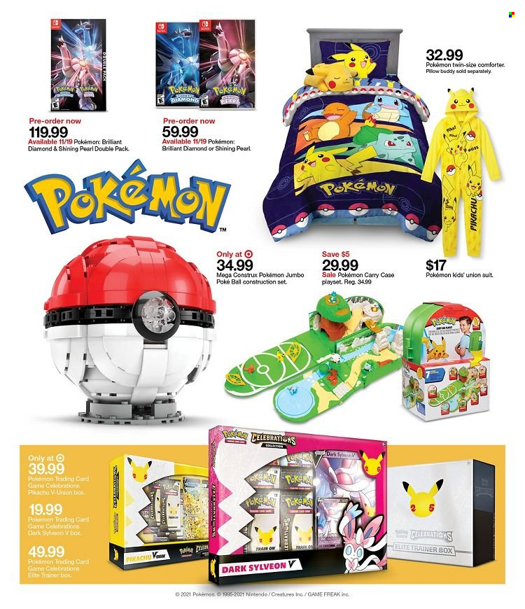 thumbnail - Target Flyer - 10/17/2021 - 10/23/2021 - Sales products - Celebration, Pokémon, comforter, Pikachu, play set, poke ball, train. Page 24.