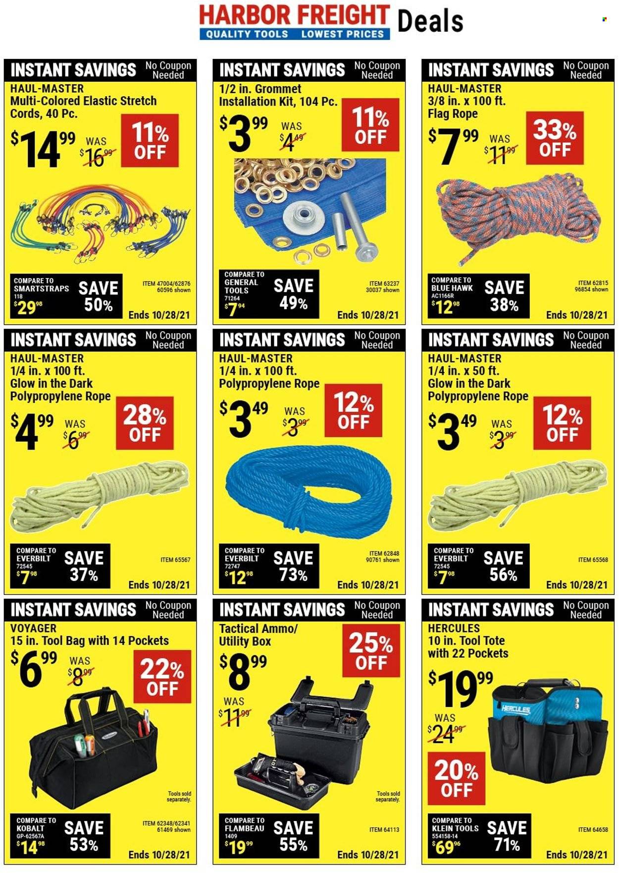 thumbnail - Harbor Freight Flyer - 10/14/2021 - 10/28/2021 - Sales products - bag, tool bag. Page 12.