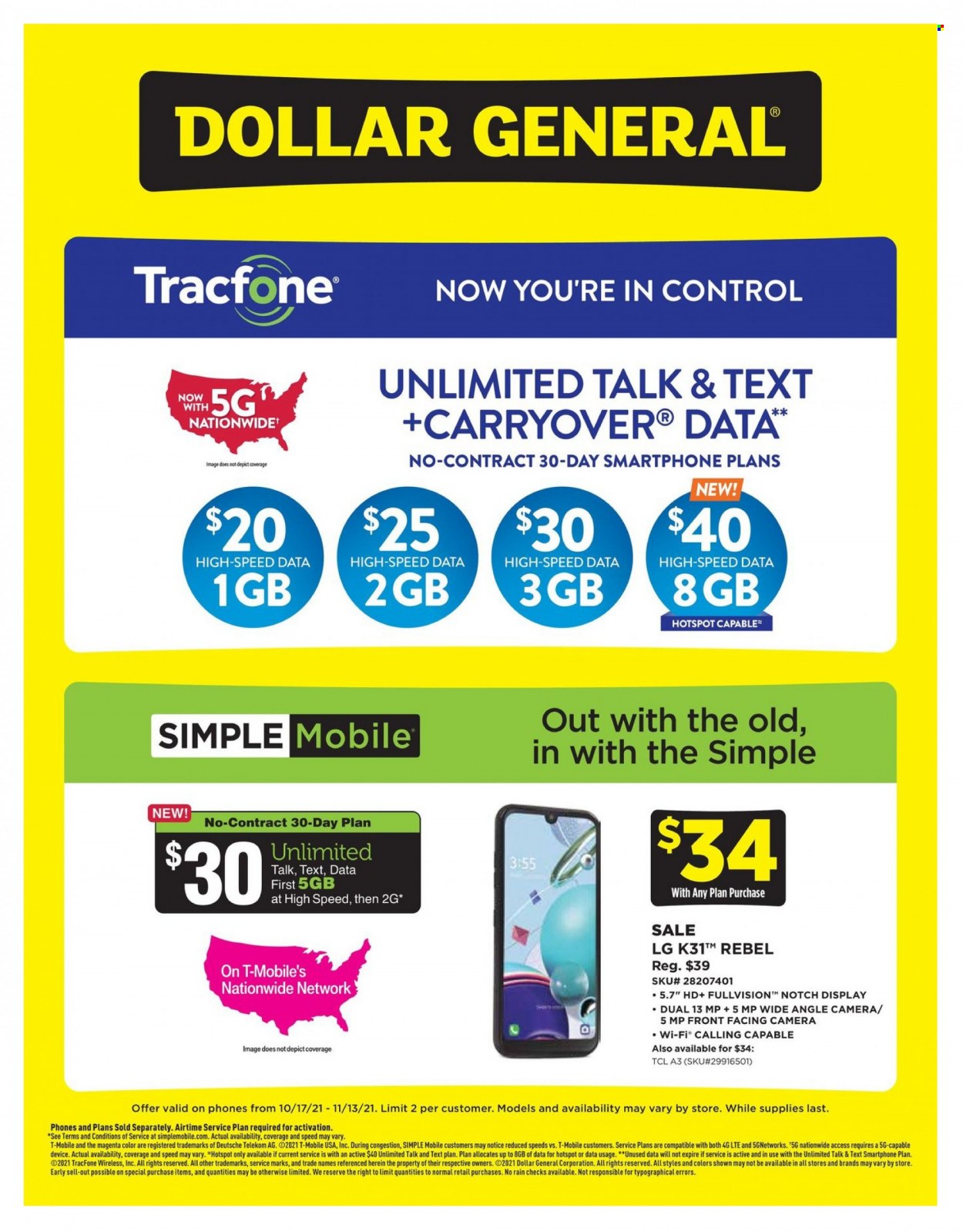 Dollar General ad - 10/17/2021 - 11/13/2021. Page 1