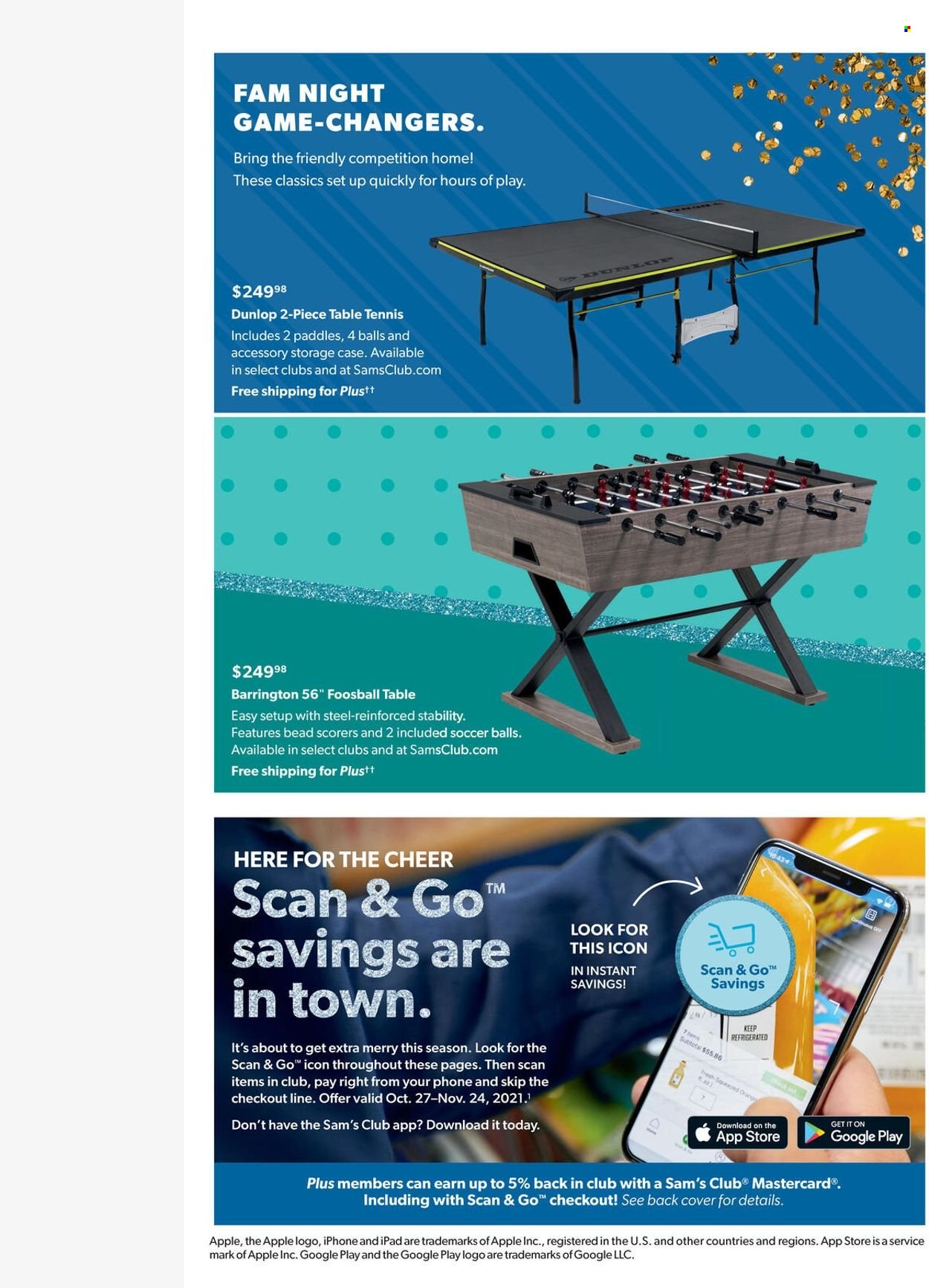 thumbnail - Sam's Club Flyer - 10/27/2021 - 11/24/2021 - Sales products - table, iPhone, Dunlop. Page 12.