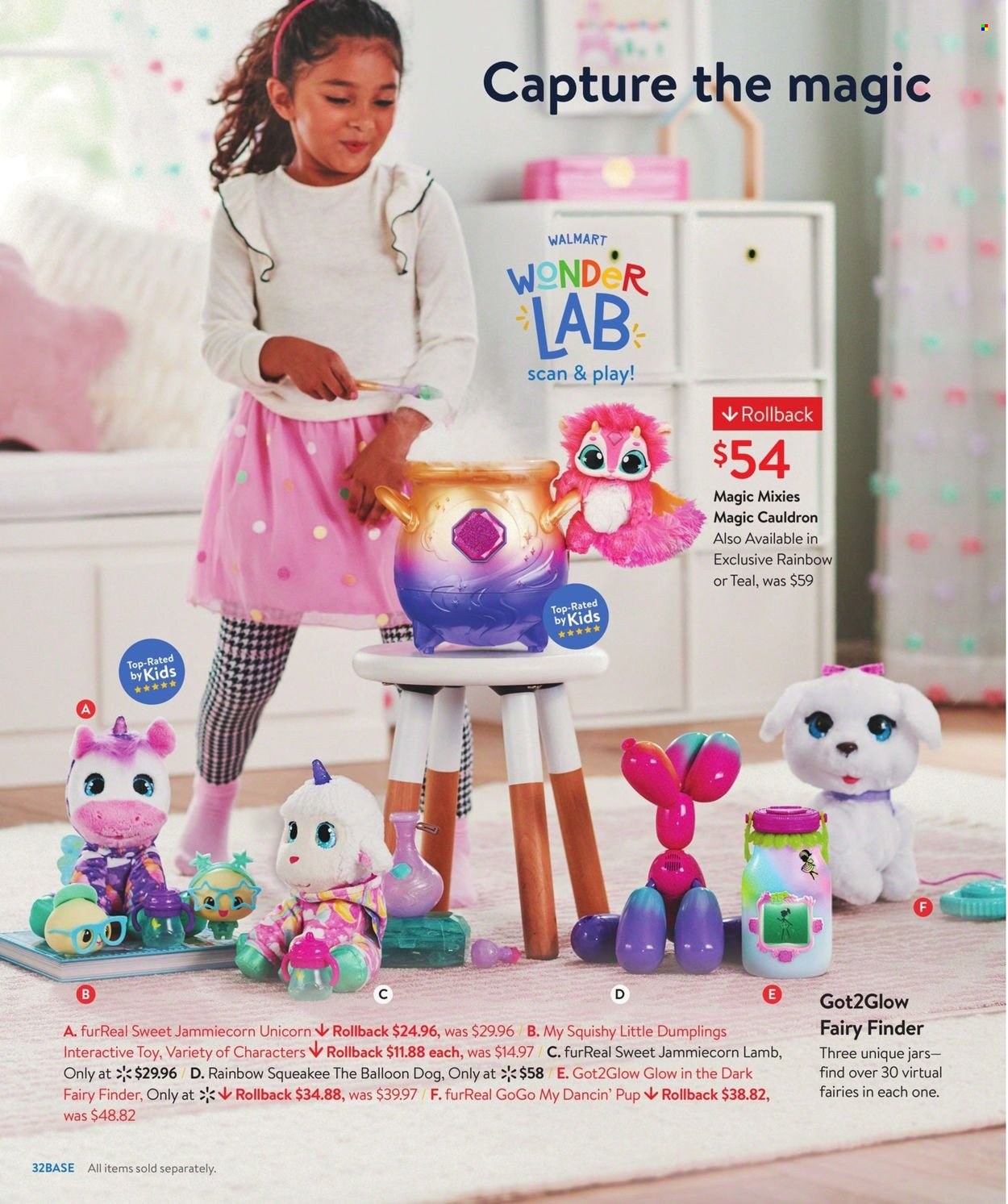 thumbnail - Walmart Flyer - 10/23/2021 - 12/24/2021 - Sales products - dumplings, Fairy, jar, balloons, FurReal, toys. Page 32.