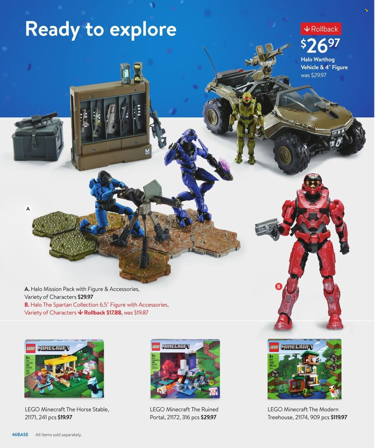 thumbnail - Walmart Flyer - 10/23/2021 - 12/24/2021 - Sales products - Minecraft, LEGO, LEGO Minecraft, vehicle. Page 46.
