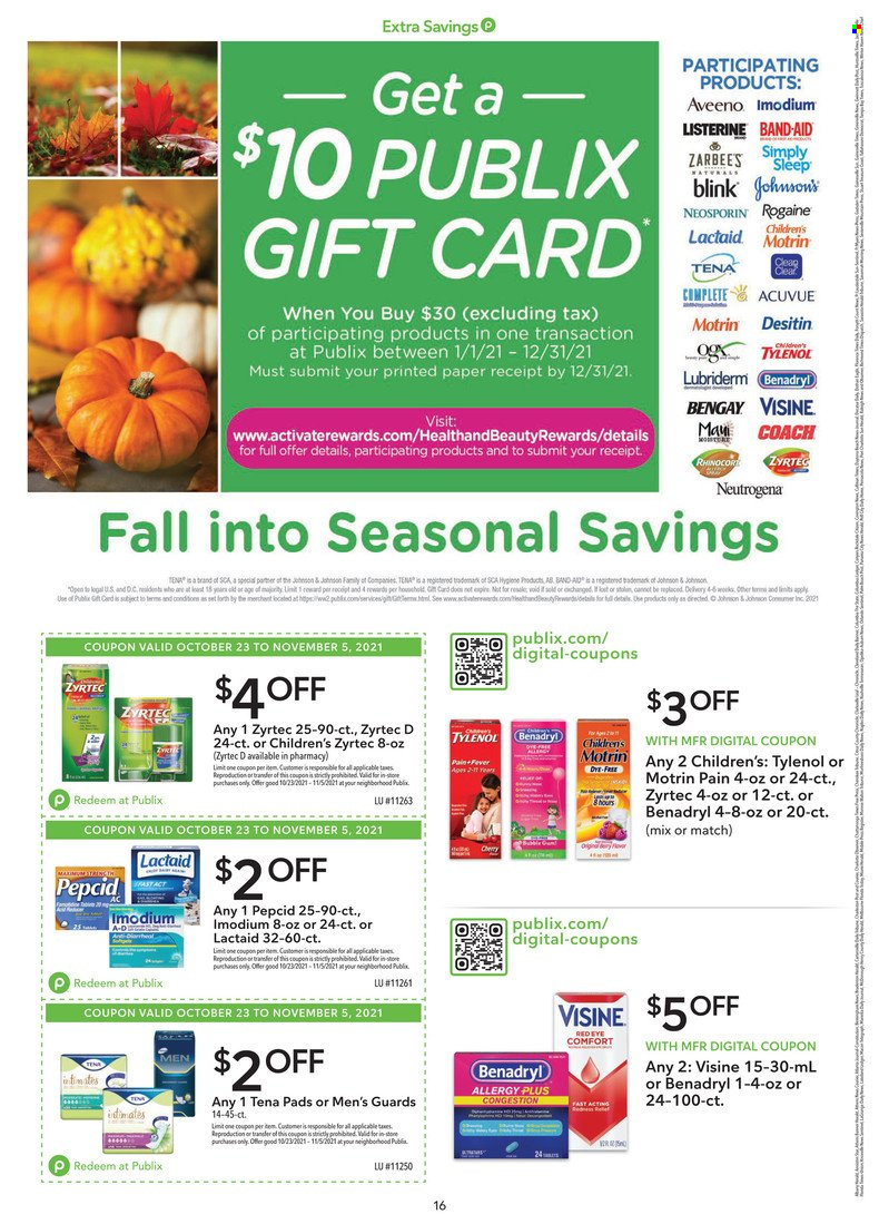 Publix ad - 10/23/2021 - 11/05/2021. Page 16