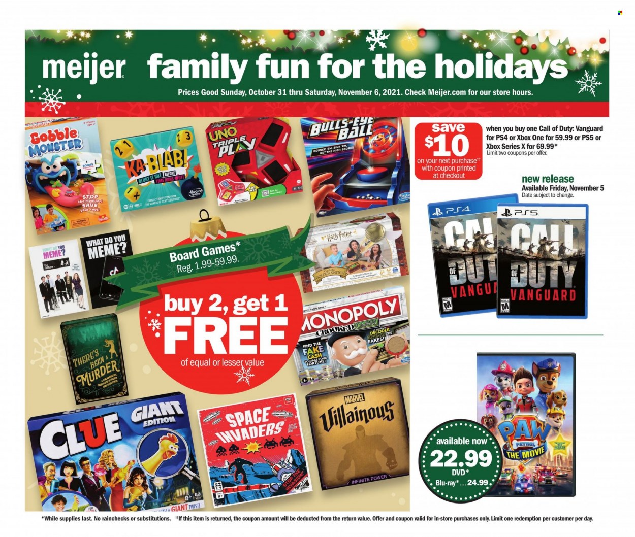 Meijer ad - 10/31/2021 - 11/06/2021. Page 1