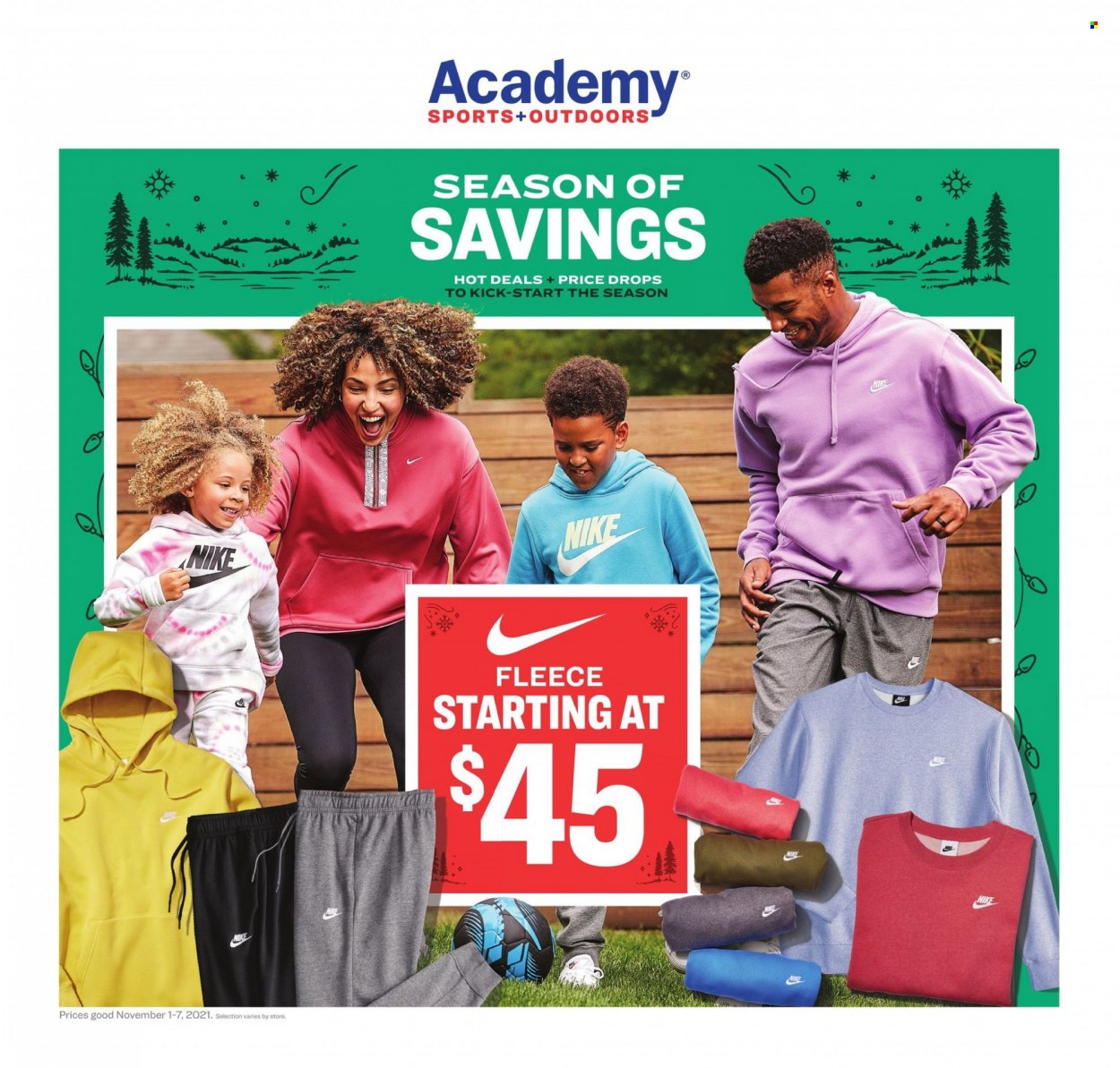 thumbnail - Academy Sports + Outdoors Flyer - 11/01/2021 - 11/07/2021 - Sales products - Nike. Page 1.