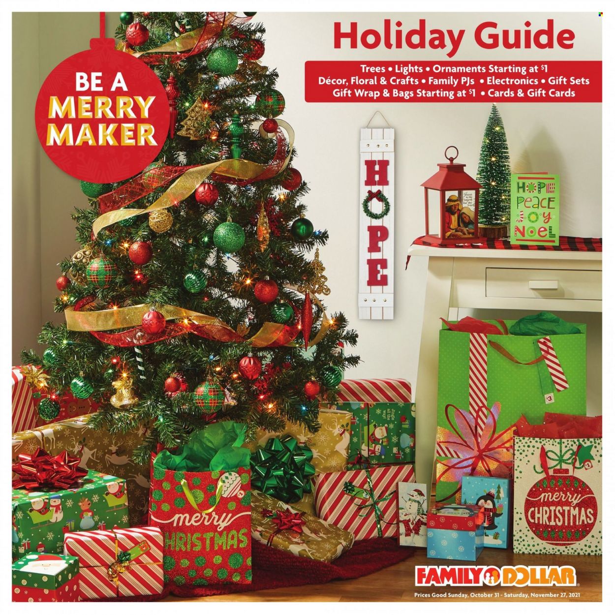 thumbnail - Family Dollar Flyer - 10/31/2021 - 11/27/2021 - Sales products - gift wrap. Page 1.