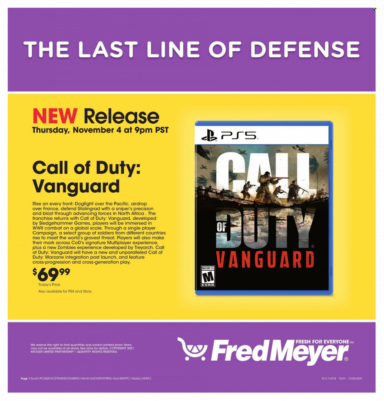 Fred Meyer ad - 10/31/2021 - 11/05/2021. Page 1