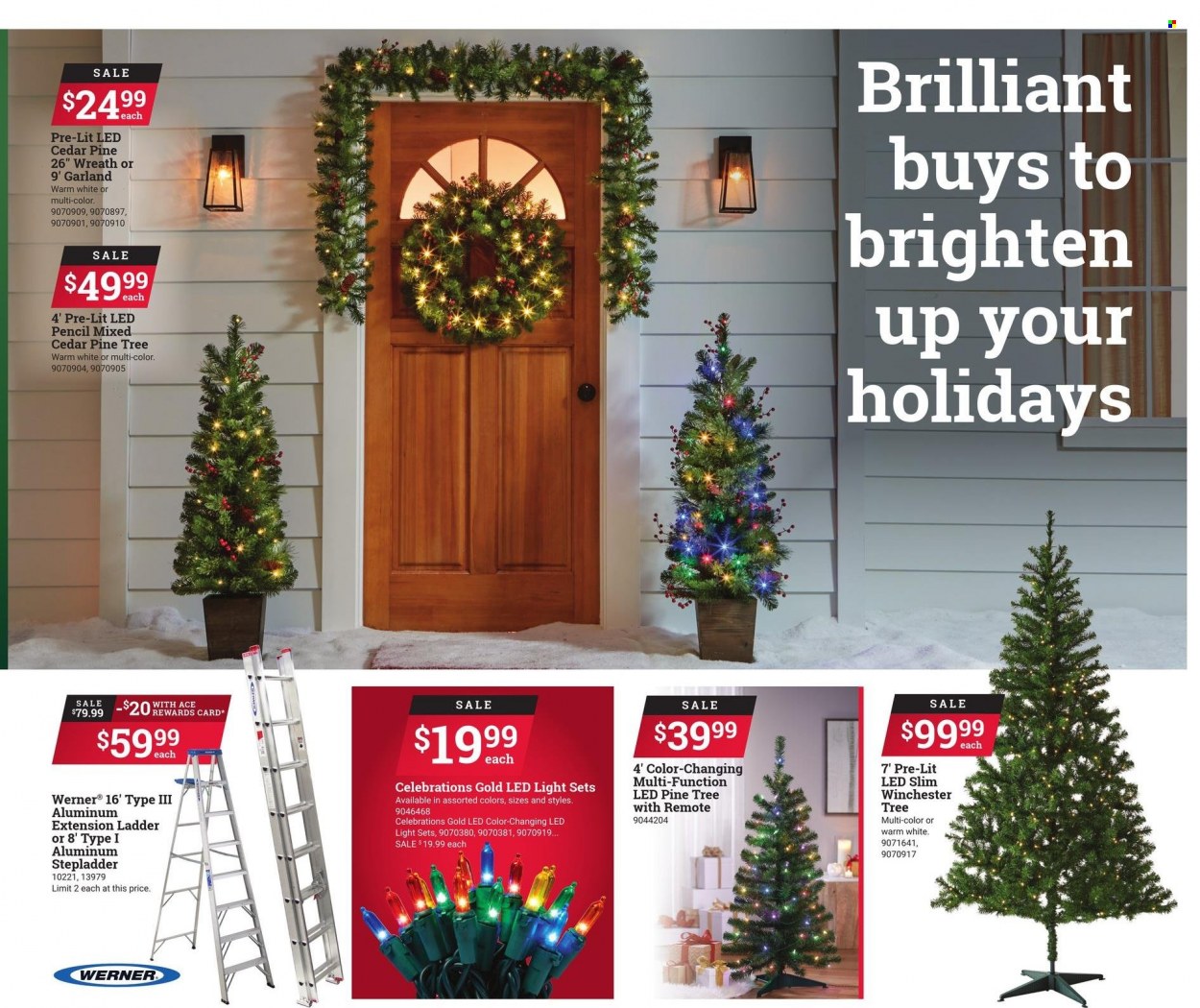 thumbnail - ACE Hardware Flyer - 11/01/2021 - 11/30/2021 - Sales products - Celebration, pencil, wreath, garland, ladder, stepladder, LED light, light set, pine tree. Page 5.
