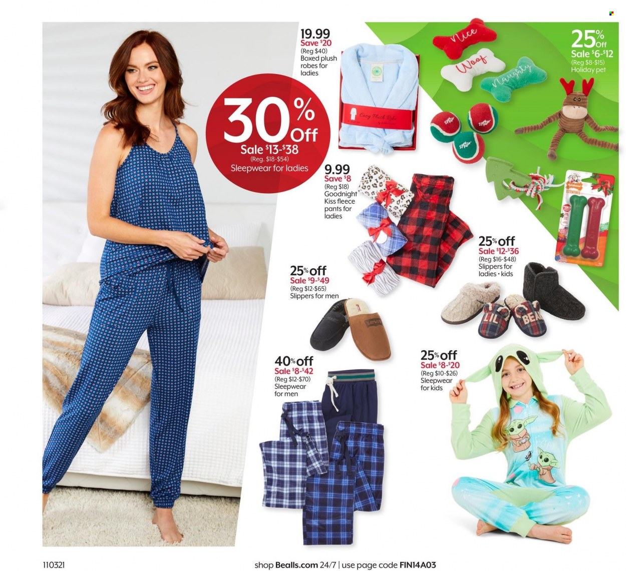 thumbnail - Bealls Florida Flyer - 11/03/2021 - 11/09/2021 - Sales products - slippers, pants, costume, robe, sleepwear. Page 3.