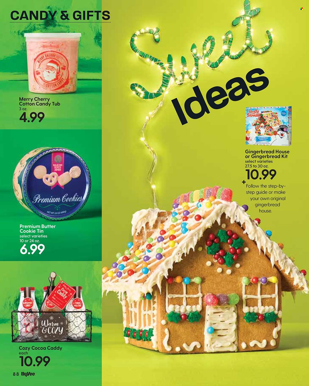 thumbnail - Hy-Vee Flyer - 11/01/2021 - 11/30/2021 - Sales products - gingerbread, cherries, butter, cookies, cotton candy, cocoa. Page 90.