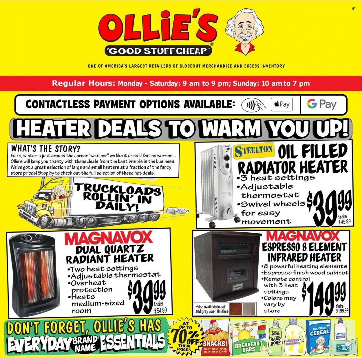 thumbnail - Ollie's Bargain Outlet Flyer - 11/04/2021 - 11/10/2021 - Sales products - cabinet, heater. Page 1.