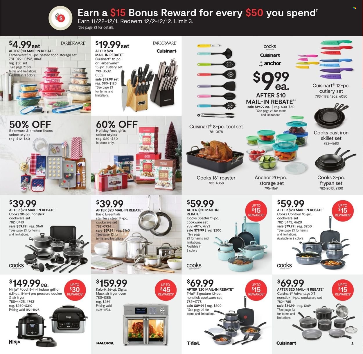 thumbnail - JCPenney Flyer - 11/19/2021 - 11/28/2021 - Sales products - Anchor, Cuisinart, pressure cooker, roaster. Page 4.