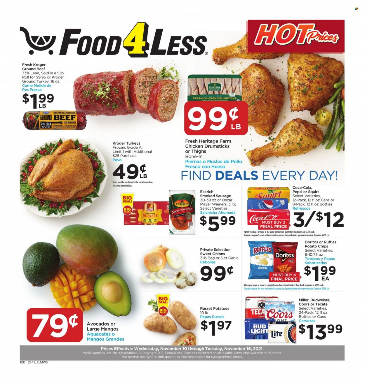 Food 4 Less ad - 11/10/2021 - 11/16/2021. Page 1