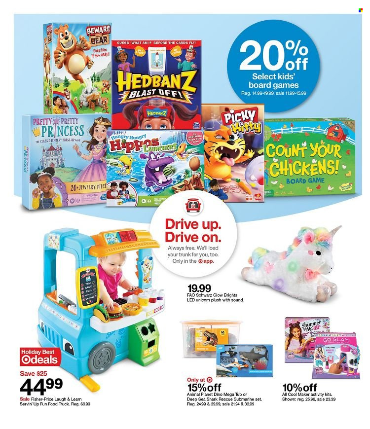 thumbnail - Target Flyer - 11/14/2021 - 11/20/2021 - Sales products - Guess, jewelry, FAO Schwarz, Fisher-Price, board game, princess. Page 10.