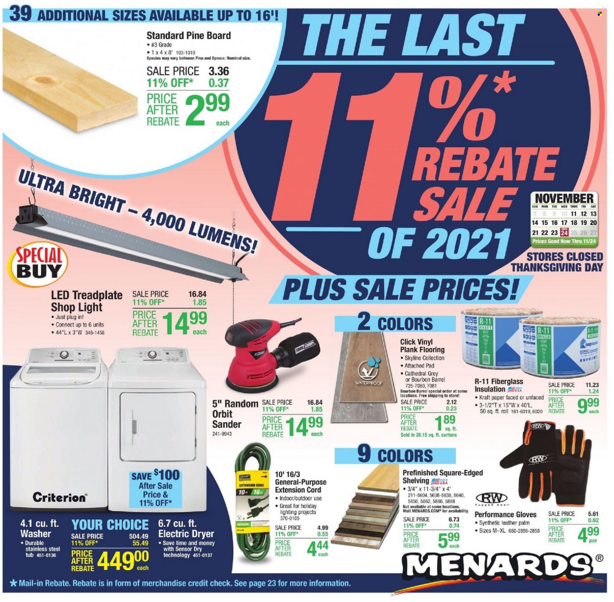 Menards ad - 11/11/2021 - 11/24/2021. Page 1