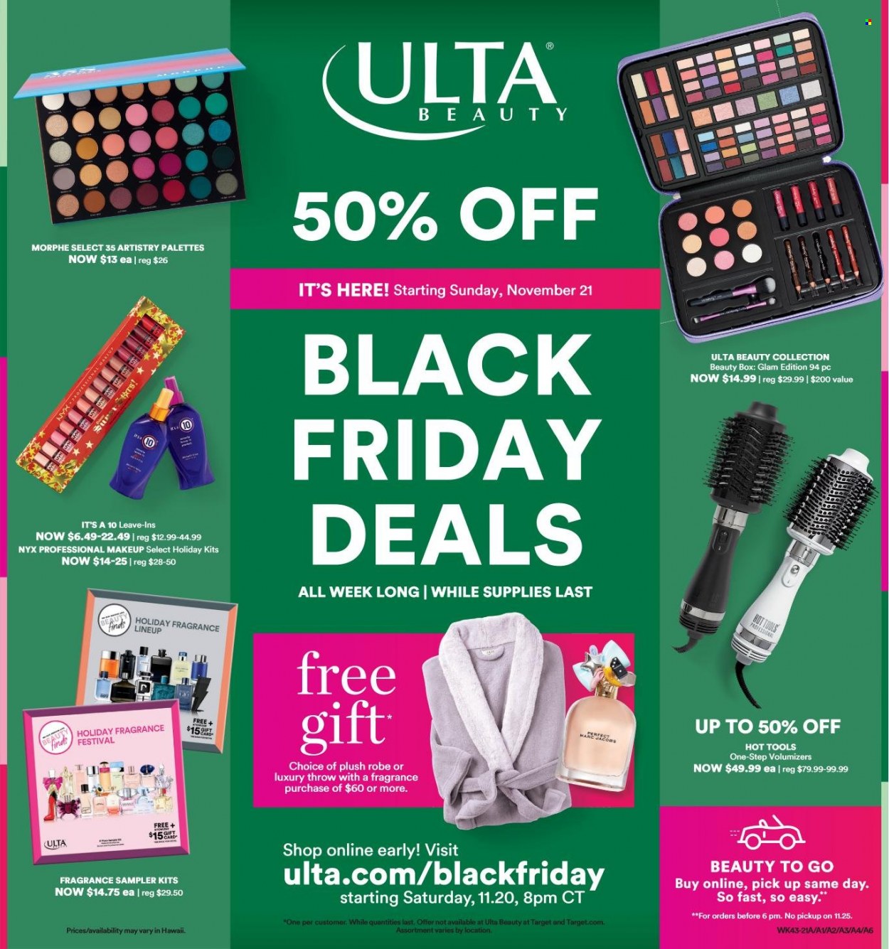 thumbnail - Ulta Beauty Flyer - 11/20/2021 - 11/27/2021 - Sales products - NYX Cosmetics, fragrance, beauty box. Page 1.
