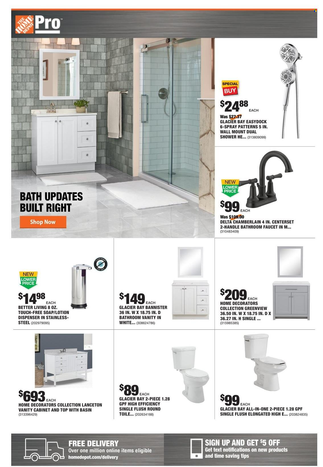 thumbnail - The Home Depot Flyer - 11/15/2021 - 11/22/2021 - Sales products - dispenser, cabinet, bathroom vanity, vanity. Page 1.