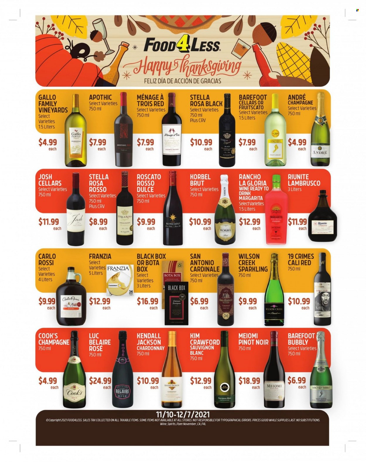 Food 4 Less ad - 11/10/2021 - 12/07/2021. Page 1
