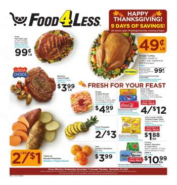 Food 4 Less Flyer - 11/17/2021 - 11/25/2021.