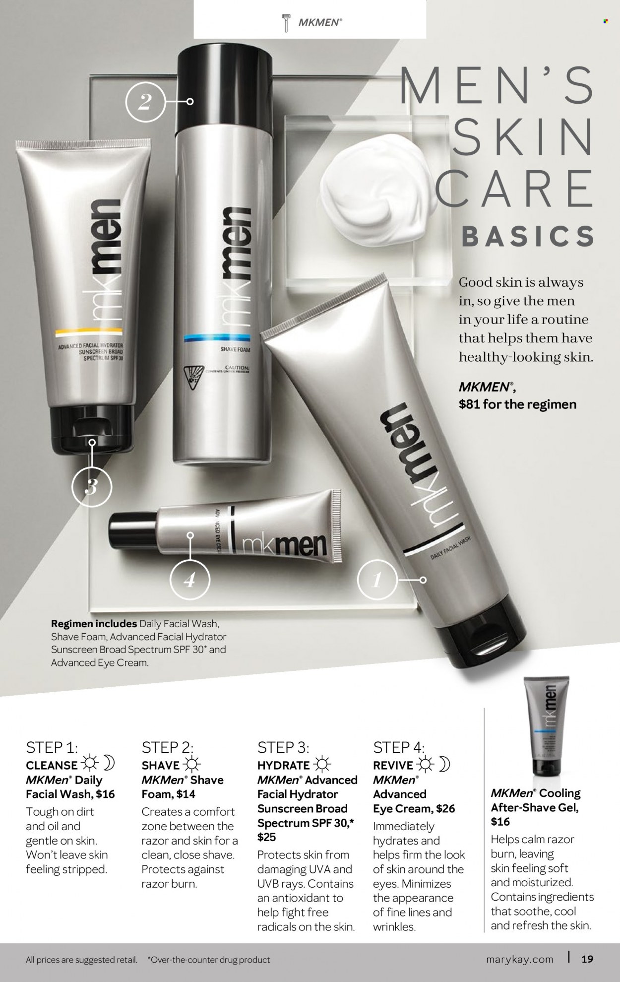 thumbnail - Mary Kay Flyer - 11/16/2021 - 02/15/2022 - Sales products - eye cream, razor, shave gel. Page 19.