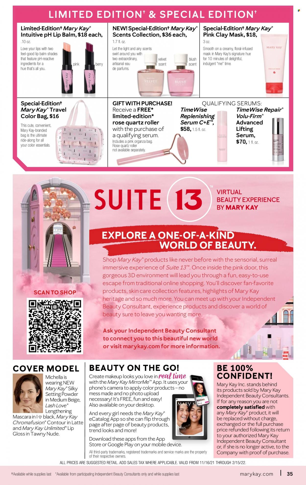 thumbnail - Mary Kay Flyer - 11/16/2021 - 02/15/2022 - Sales products - lip balm, serum, TimeWise, Sure. Page 35.